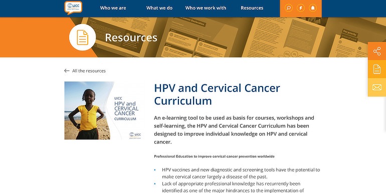 UICC: HPV and Cervical Cancer Curriculum